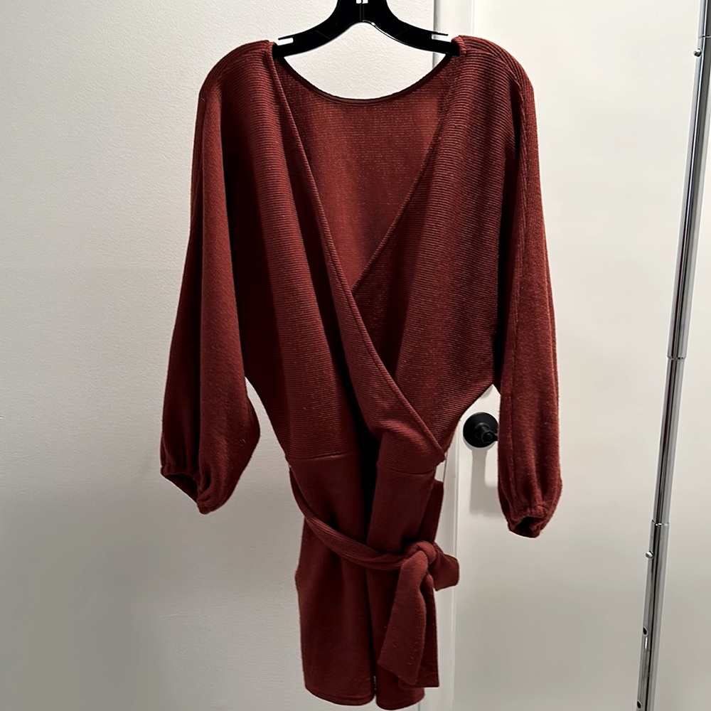 Red sweater dress